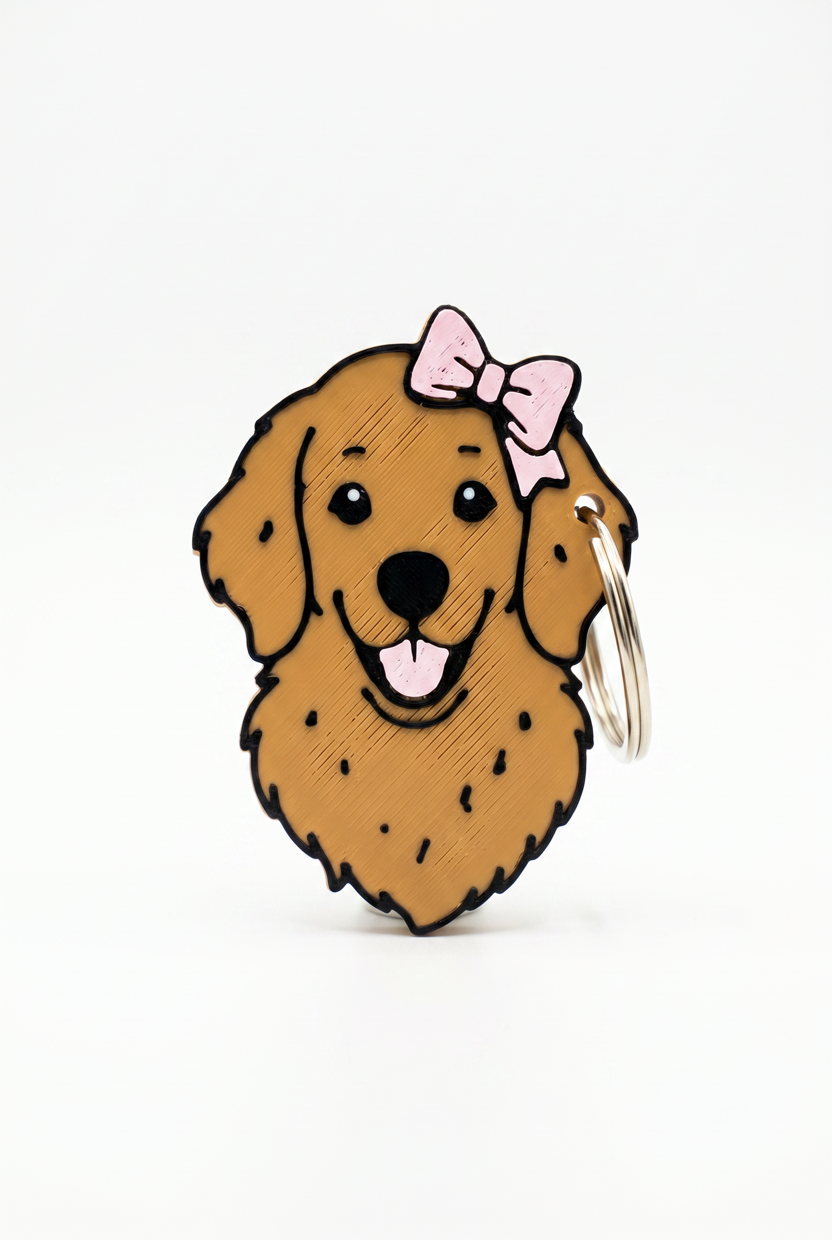 Kurdeleli Golden Retriever Figürlü Açacaklı Anahtarlık