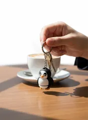 Penguen Figürlü Hareketli Anahtarlık