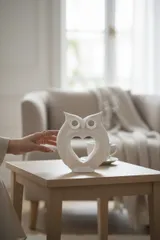 Kalpli Baykuş Figürlü Dekoratif Biblo