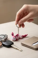 Sevimli Tilki Figürlü Hareketli Anahtarlık