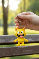 Çılgın Kedi Figürlü Hareketli Anahtarlık