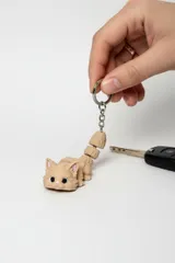 Sevimli Kedi Figürlü Hareketli Anahtarlık