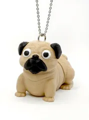Sevimli Pug Köpek Figürlü Hareketli Anahtarlık